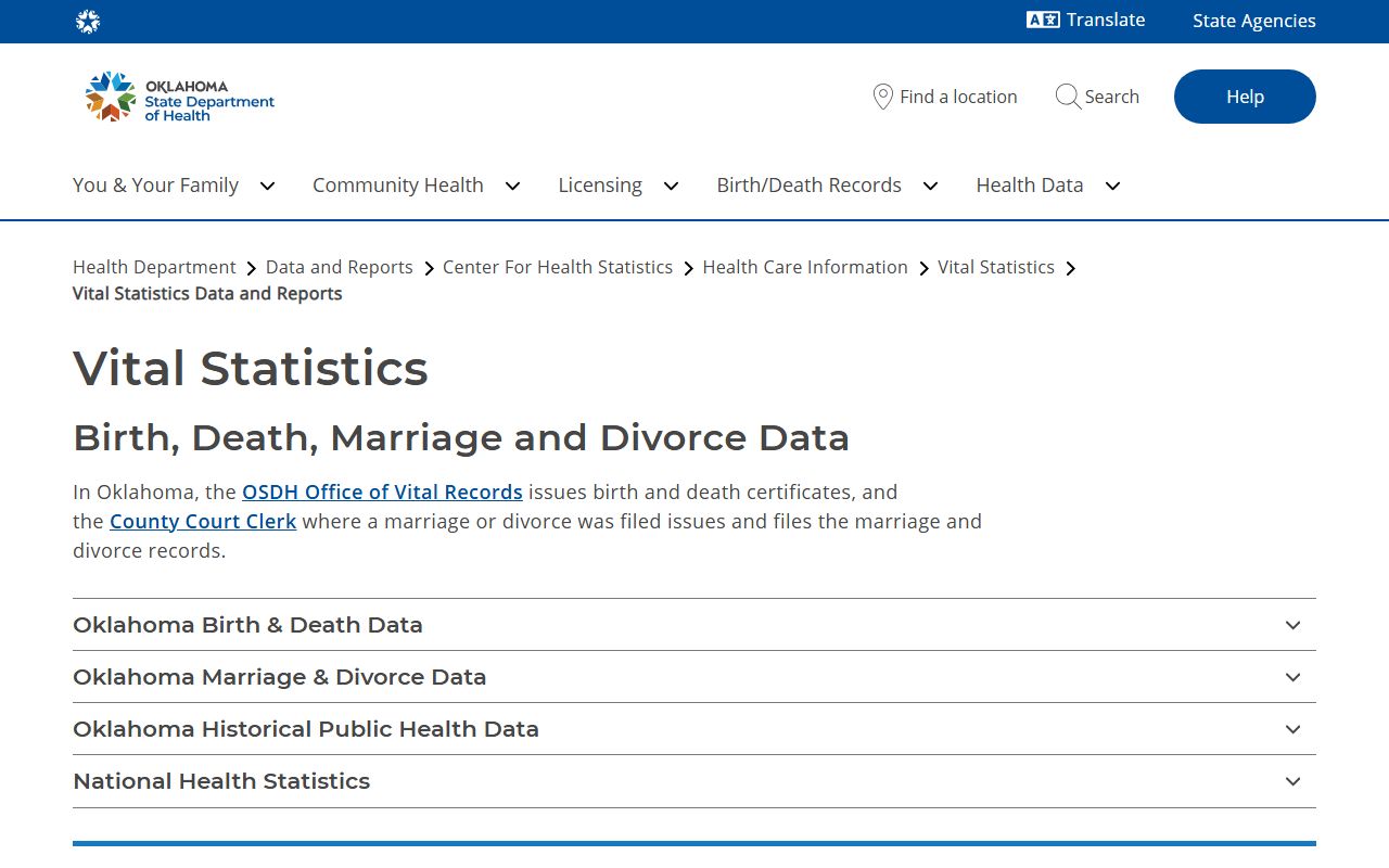 Choctaw County Court Clerk marriage and divorce records note