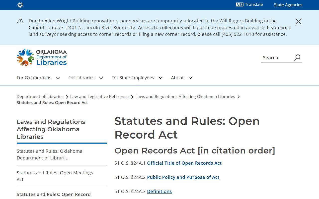Choctaw County court records public access under the Oklahoma Open Records Act