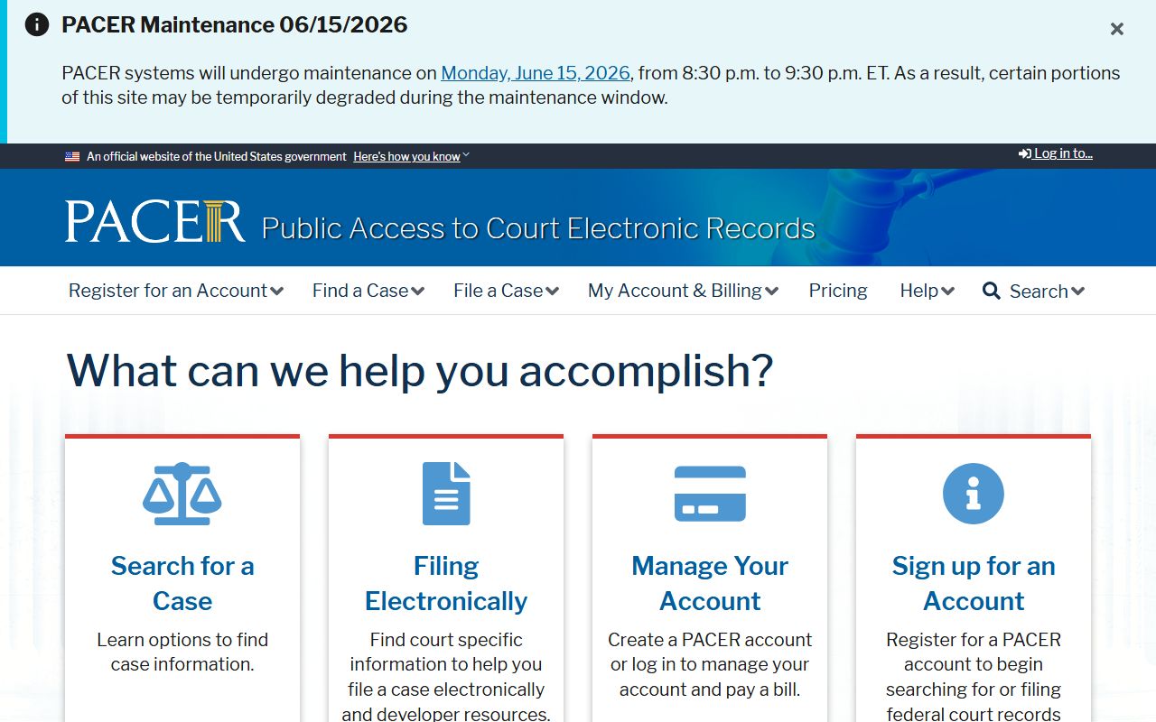 Choctaw County federal court records through PACER